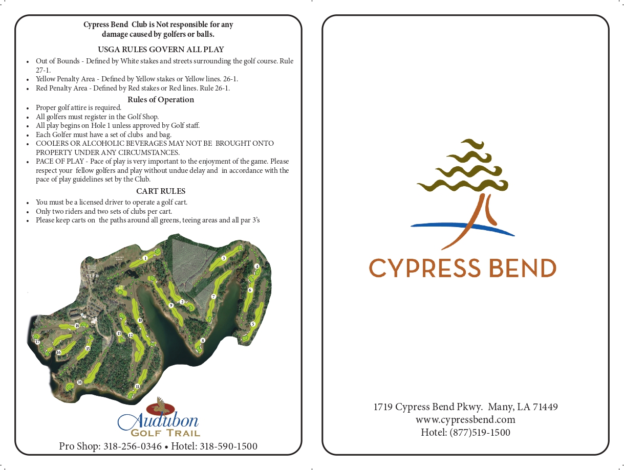 Scorecard Cypress Bend Golf Club